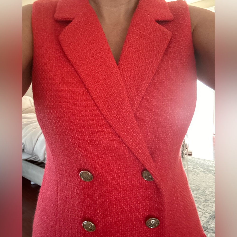 Women’s Jason Wu coral sleeveless blazer dress in coral color.  NWT Sz S